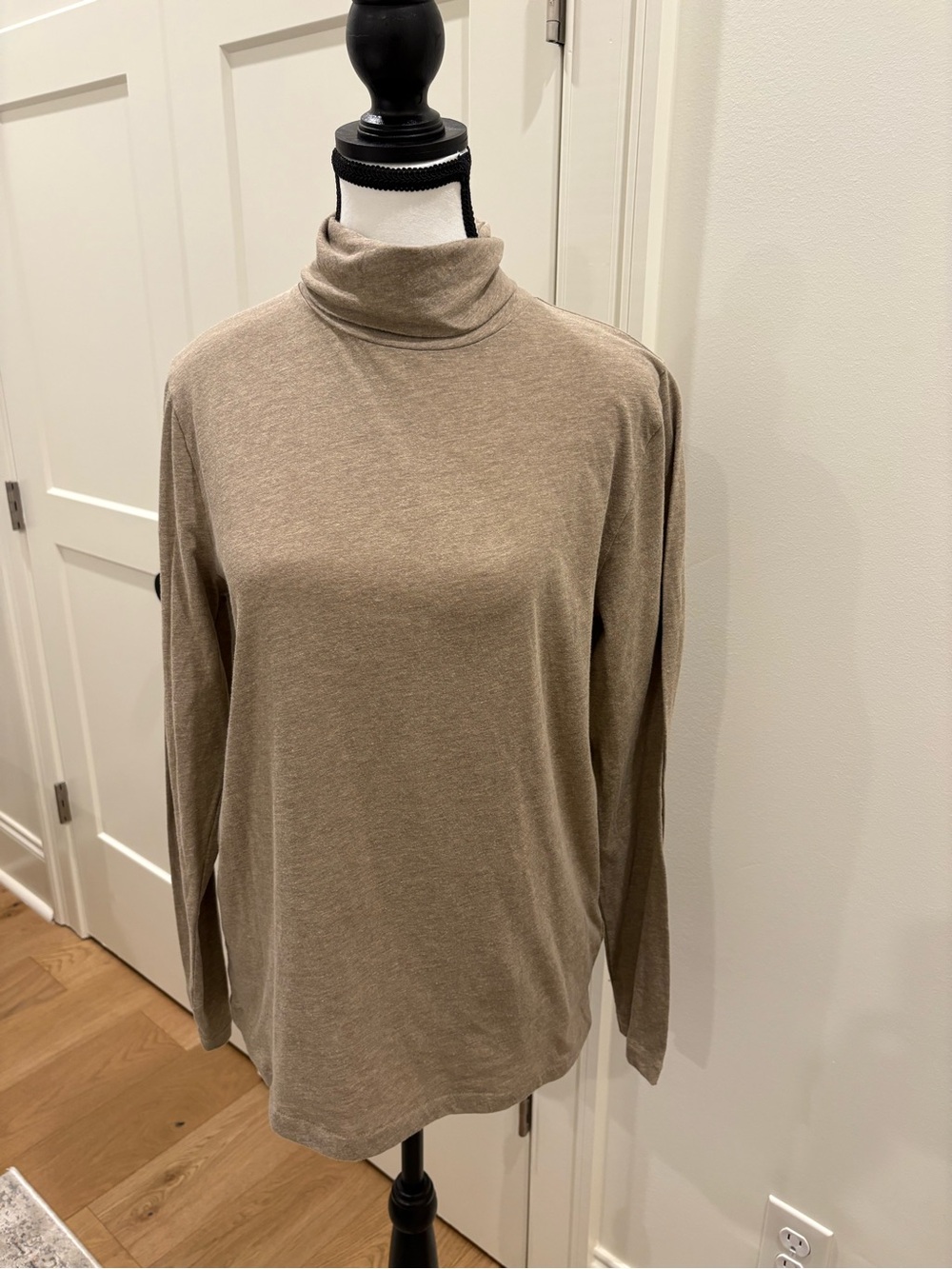 J. Crew Taupe Crewneck Long Sleeve Top